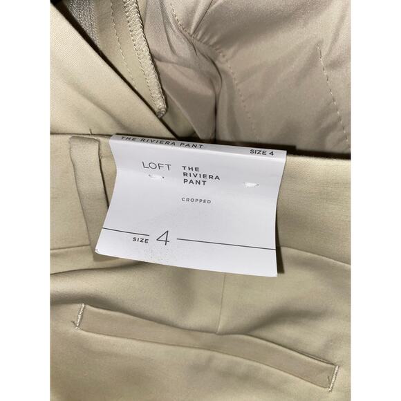 LOFT NWT The Riviera Pant size 4 Cropped Nude Tan Cream New Pants - Picture 11 of 11